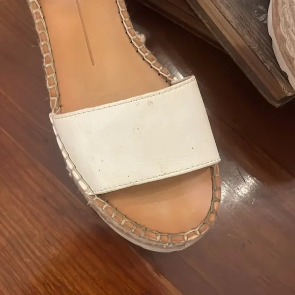 Dolce Vita Larita Leather Espadrilles Platform Sandals Shoes White - Picture 6 of 16